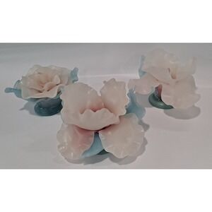 3 Vintage 3D Cottagecore Floral Candles Please Read